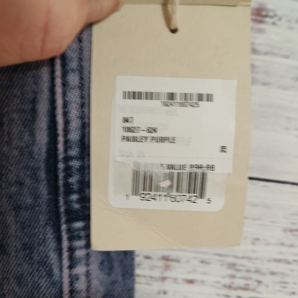 Mother Desperado Heel Acid Trip Paisley Purple High Rise Bootcut Jeans 28 NWT - Picture 6 of 12